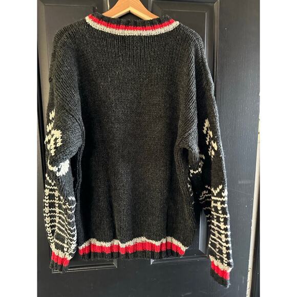 CAMBRIDGE CLASSICS Red & Black Wool Blend Heavy Sweater Size XL vintage - Picture 4 of 4